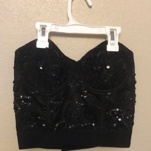 Beaded black corset top